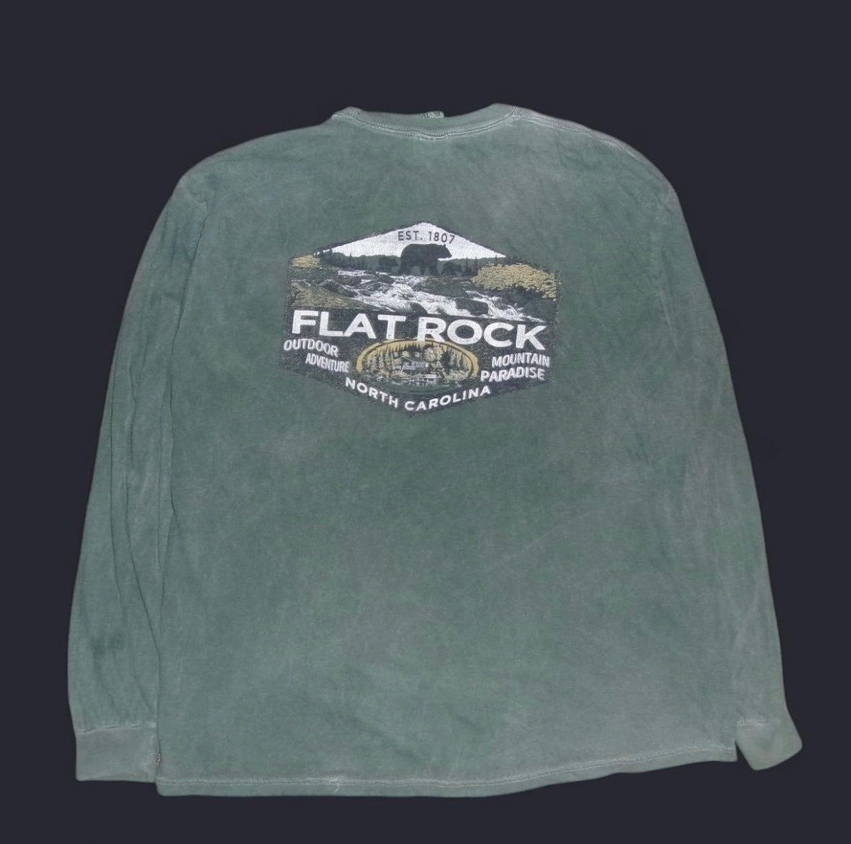 Dyed Flat Rock North Carolina Graphic Long Sleeve