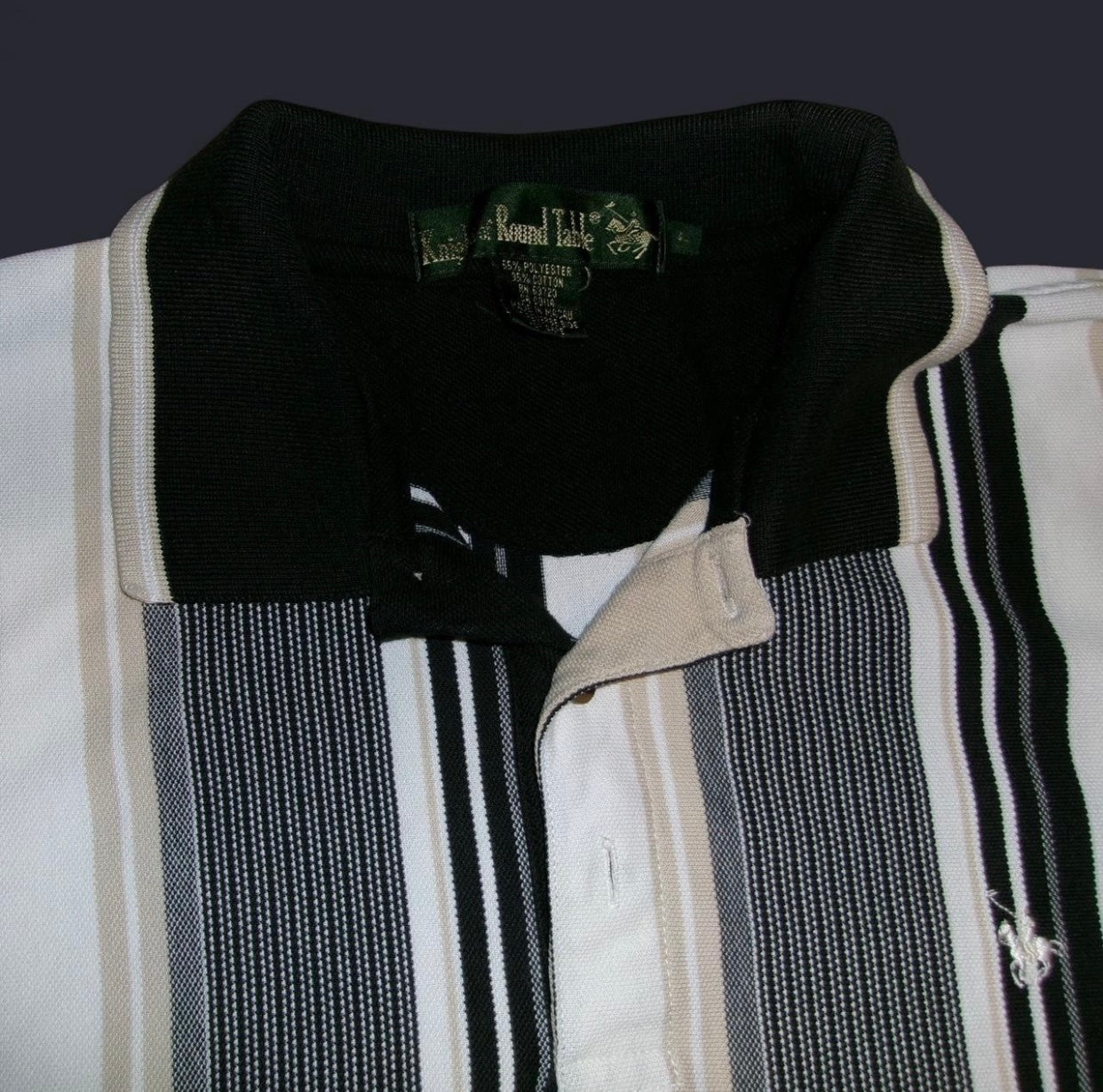 Vintage Knights of the Round Table Striped Polo