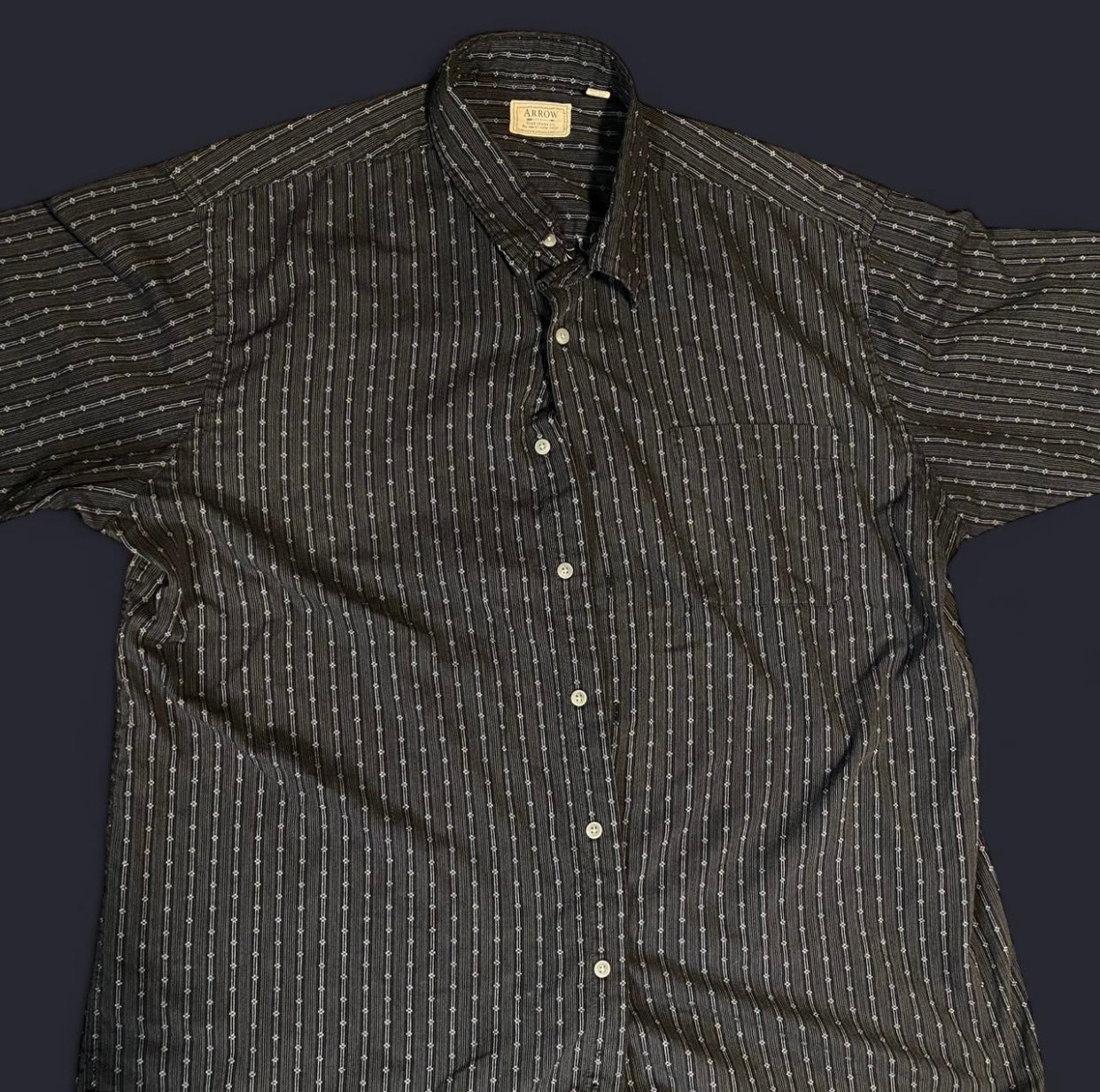 Textured Patterned Arrow Button Up