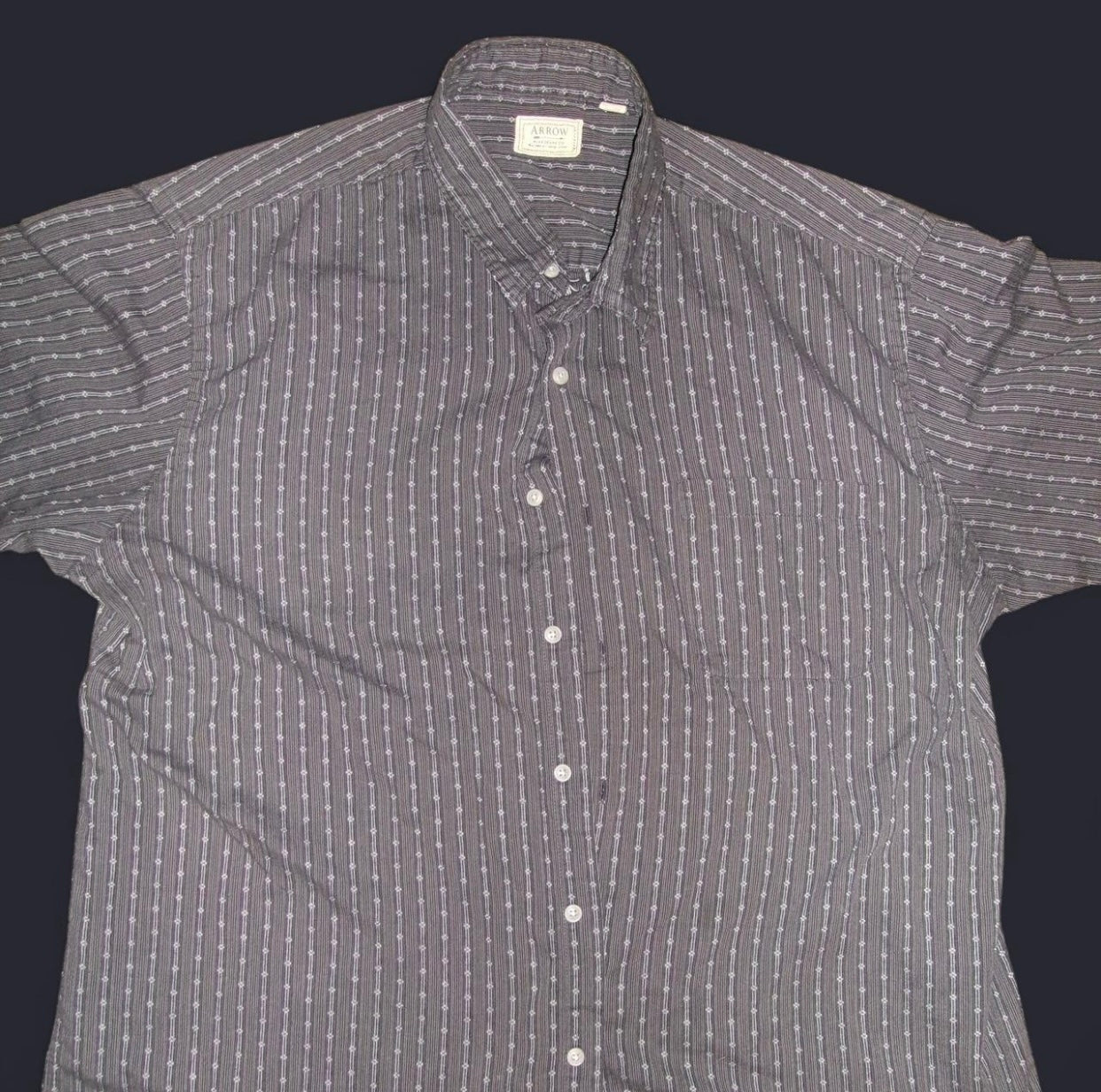 Textured Patterned Arrow Button Up