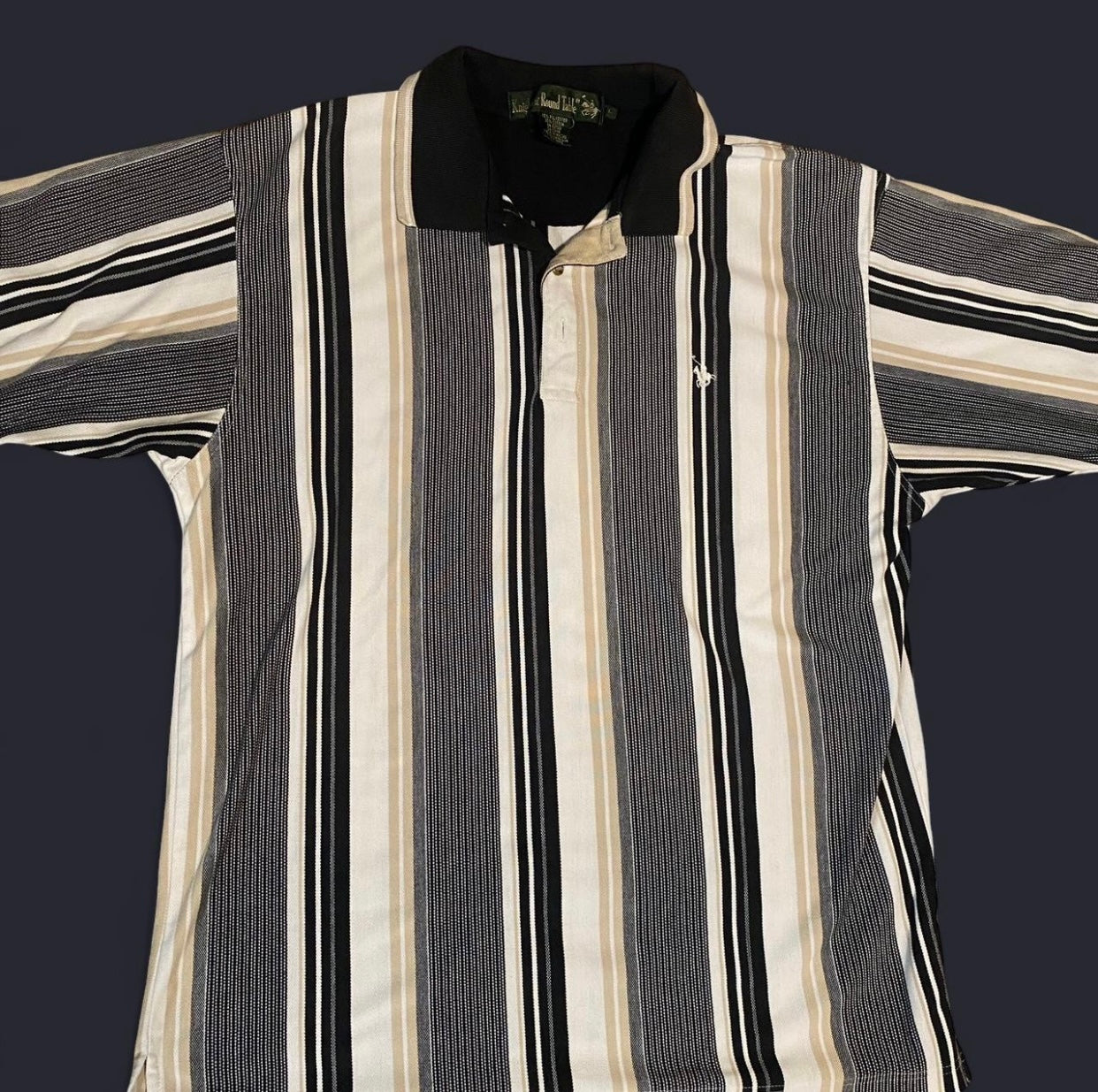 Vintage Knights of the Round Table Striped Polo