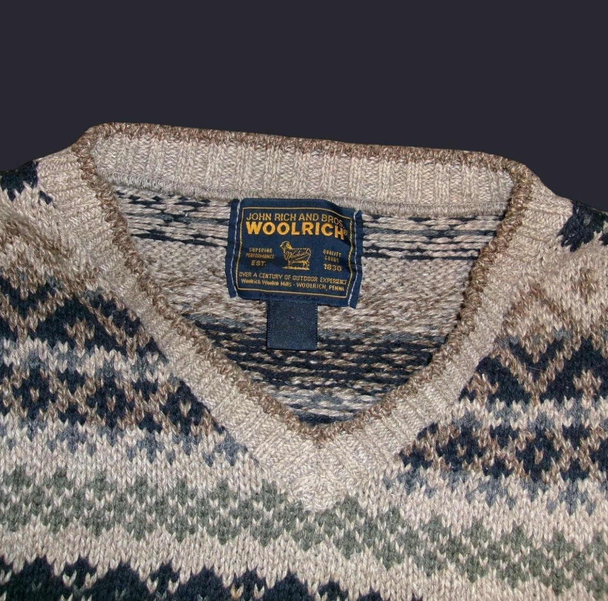 Vintage Earth Tone Woolrich Knit Sweater