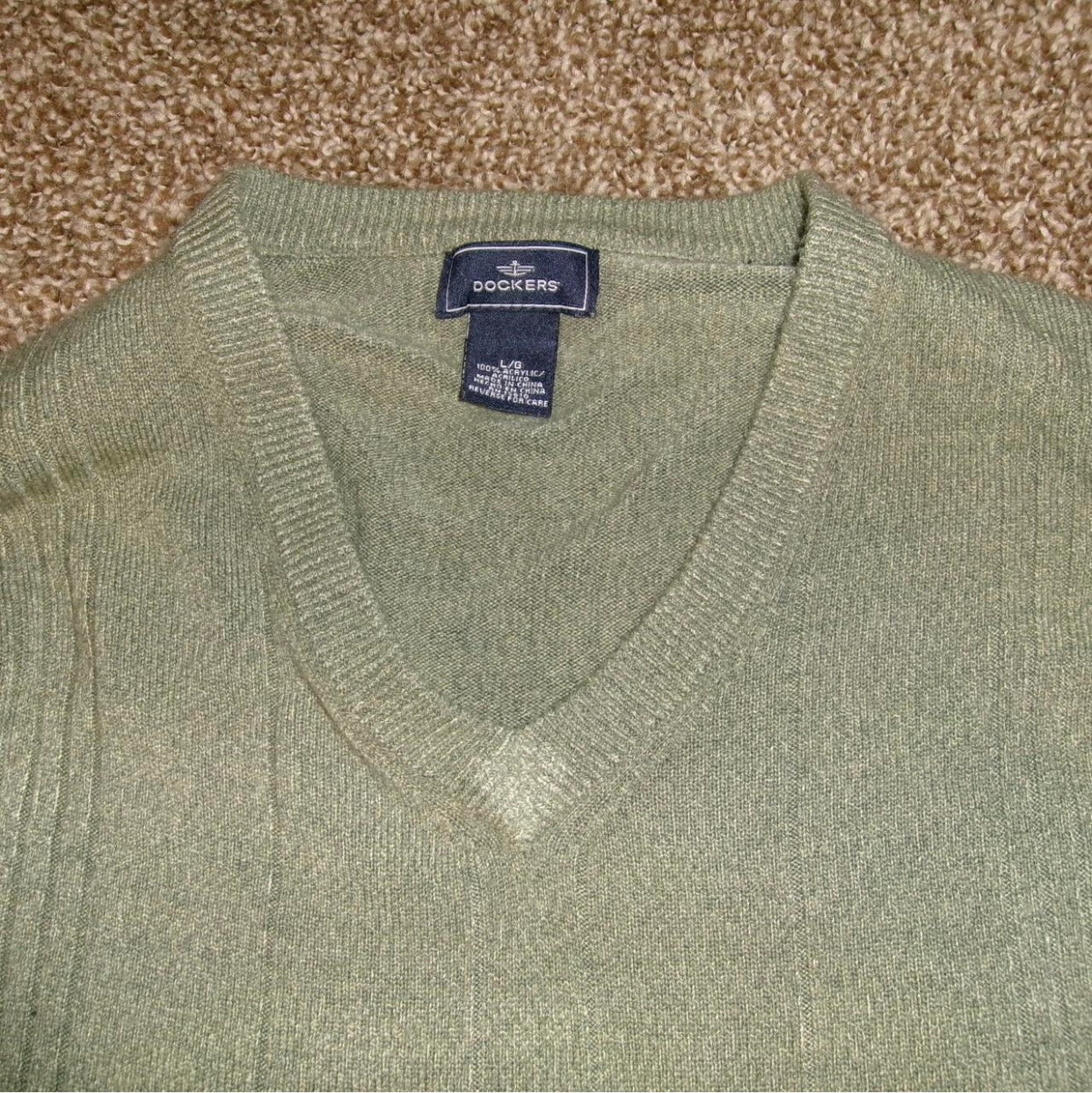 Dockers Sage Green V-Neck Sweater