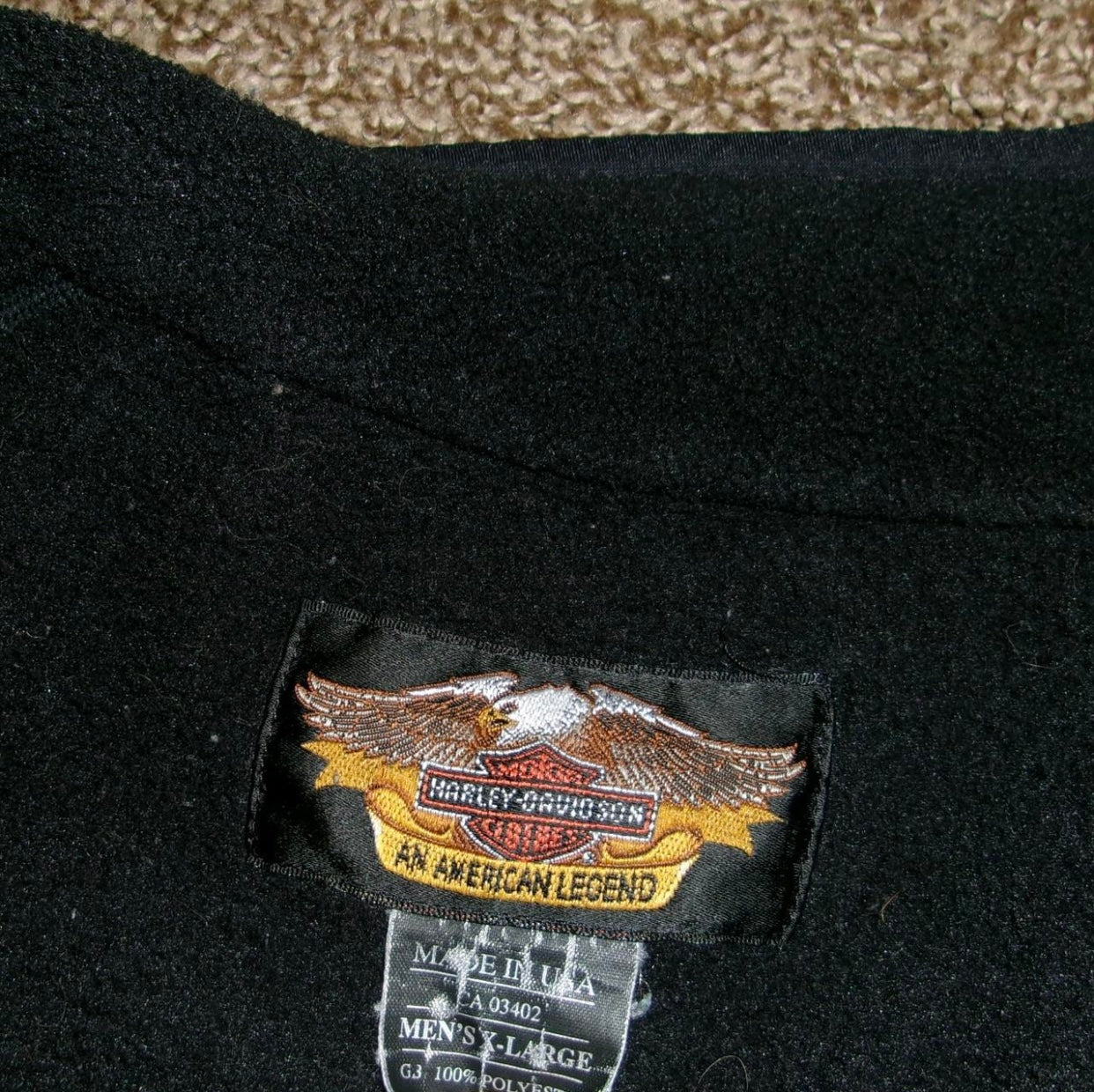 90s Black Harley Davidson Fleece Jacket
