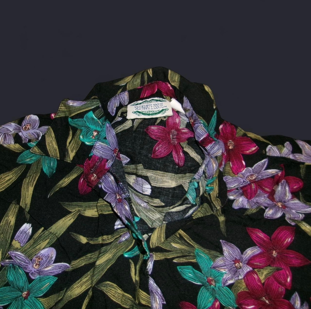 Retro 80’s Floral Print Button Up
