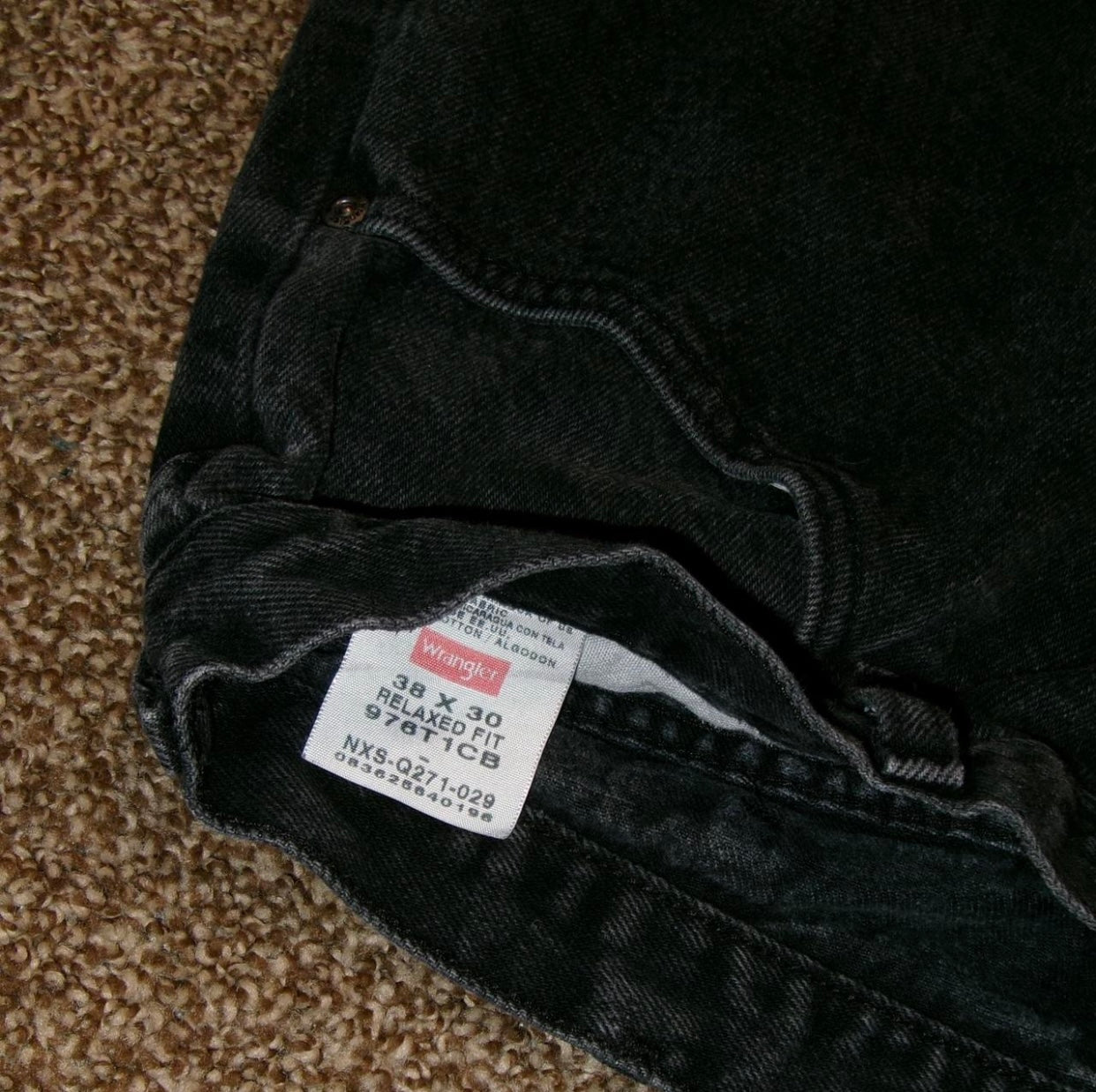 Wrangler Black Denim Relaxed Fit Jeans