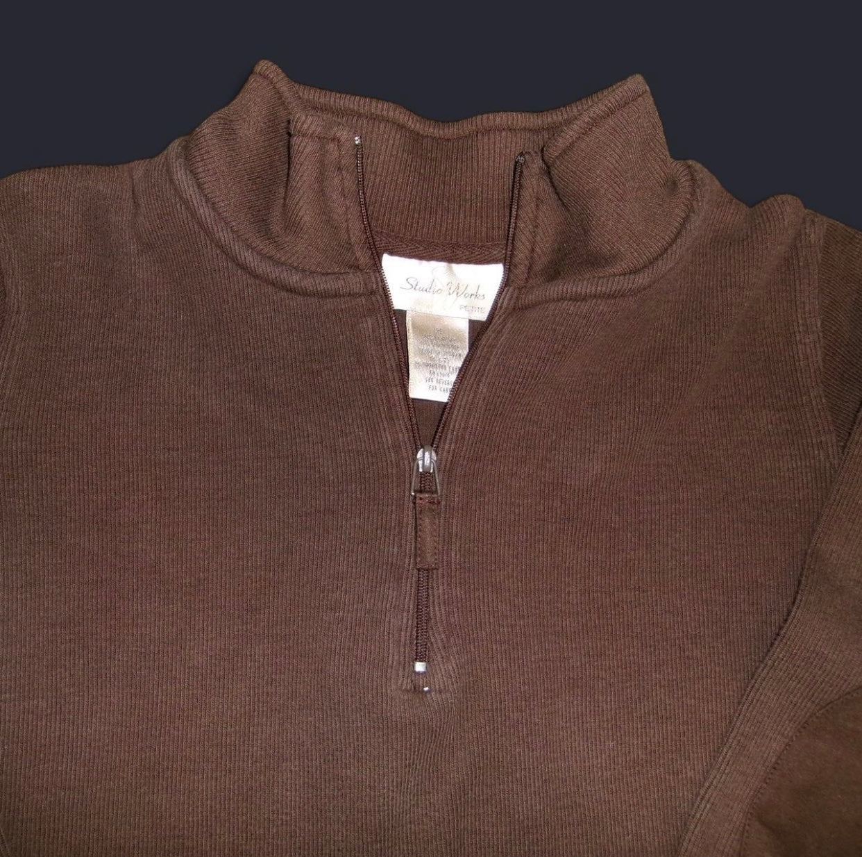 Studio Works Petite Quarter Zip with Elbow Pads