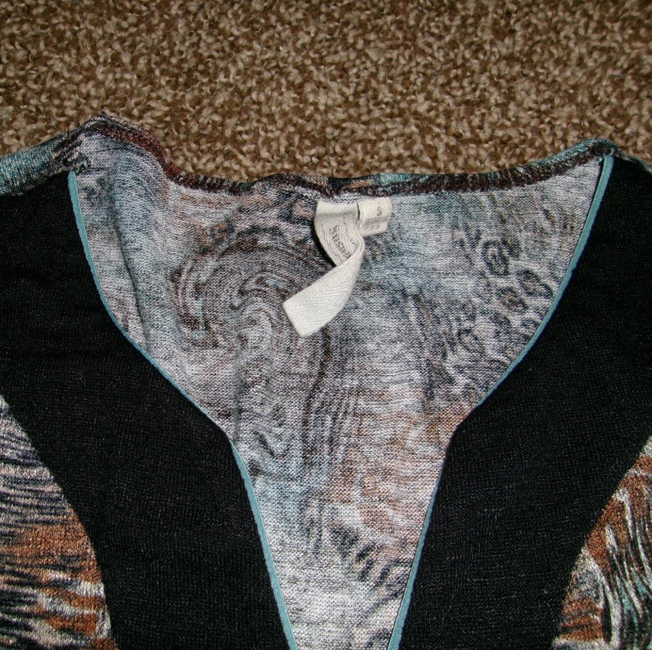 y2k Susan Lawrence Paisley Blouse with Cinch 3/4 Sleeves