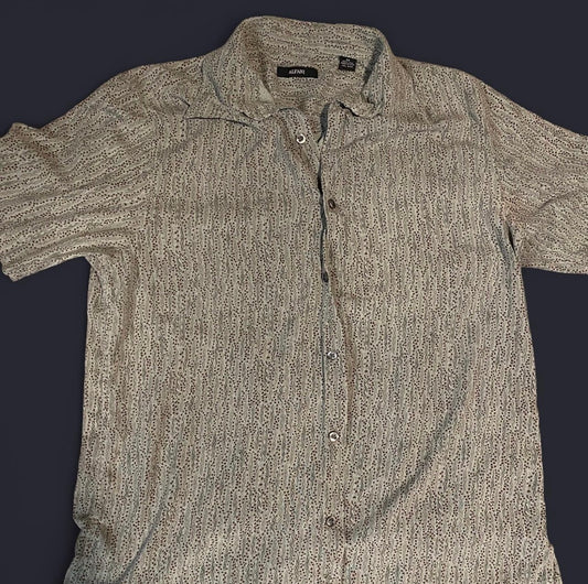 Silk Alfani Patterned Button Up Shirt